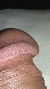 Zakar yang belum disunat - Precum - Foreskin - Rakaman dekat - zakar besar