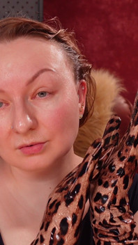 Long Leather Gloves and Oily Face. Asmr Arya Grander. Sfw Video.