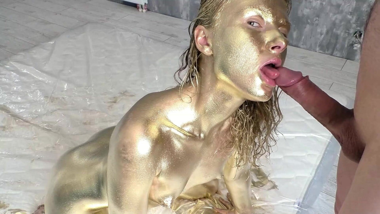 Laloka4you: Beautiful Golden Body Art and Gentle Sex with a Golden-skinned...