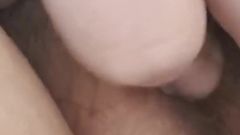 Rubbing Fingering My Hairy Pussy Close up