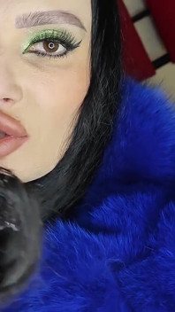 Furjob z grubym prawdziwym futrem, hairjob, obrzeżami i furgazem