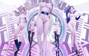 3D-Hentai Games: [MMDの]エスパ-ブラックマンバKDAアーリアカリセラフィーンカイサセクシーな裸のダンスイブリンリーグオブレジェンド