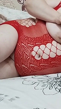 Masturbation of Mother-in-law with Big Tits, Ass and Hairy Cunt