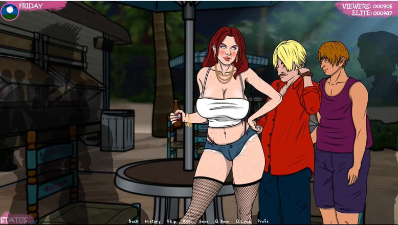 XXX Games Bunk: Lust Town - เกมเพลย์ - สวมบทบาท - Amanda ทํางานในบาร์และโดนเปิดโปงตัวเอง