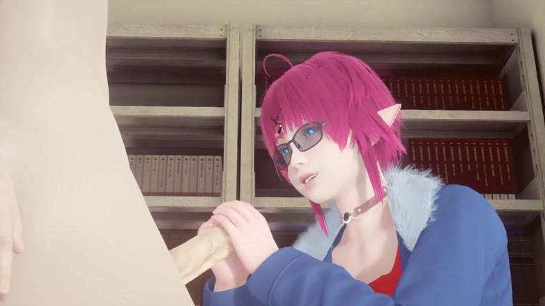 Yaoitube: ヤオイ・フェムボーイ - ローザ・エルフのフェムボーイがキャットボーイのチンコをオナニーする