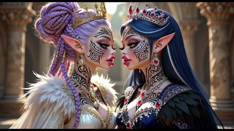 Hot girl dancing: Beautiful Elves Princess Kissing, Ai Animation