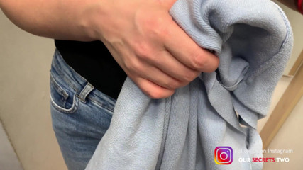 Our Secrets: Surprise cum in her panties in store changing room