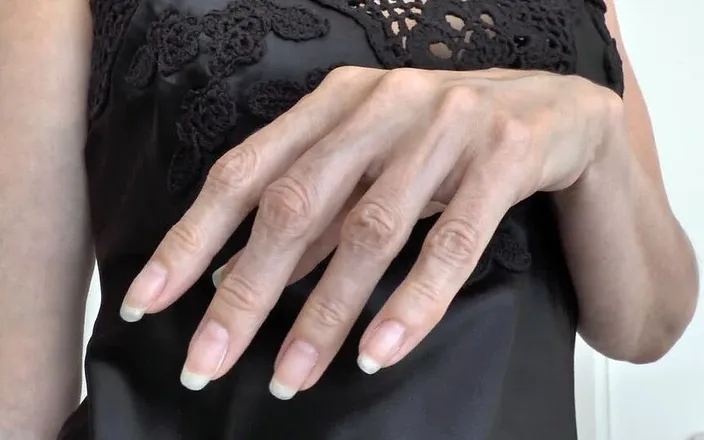 Lady Victoria Valente: JOI Clip with Beautiful Hands and Black Silk Negligee