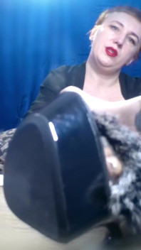 Lady Angela High Heel Slides Pixie Hair JOI