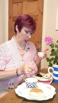 So clumsy! Things get messy when Lady Bird has a cream tea