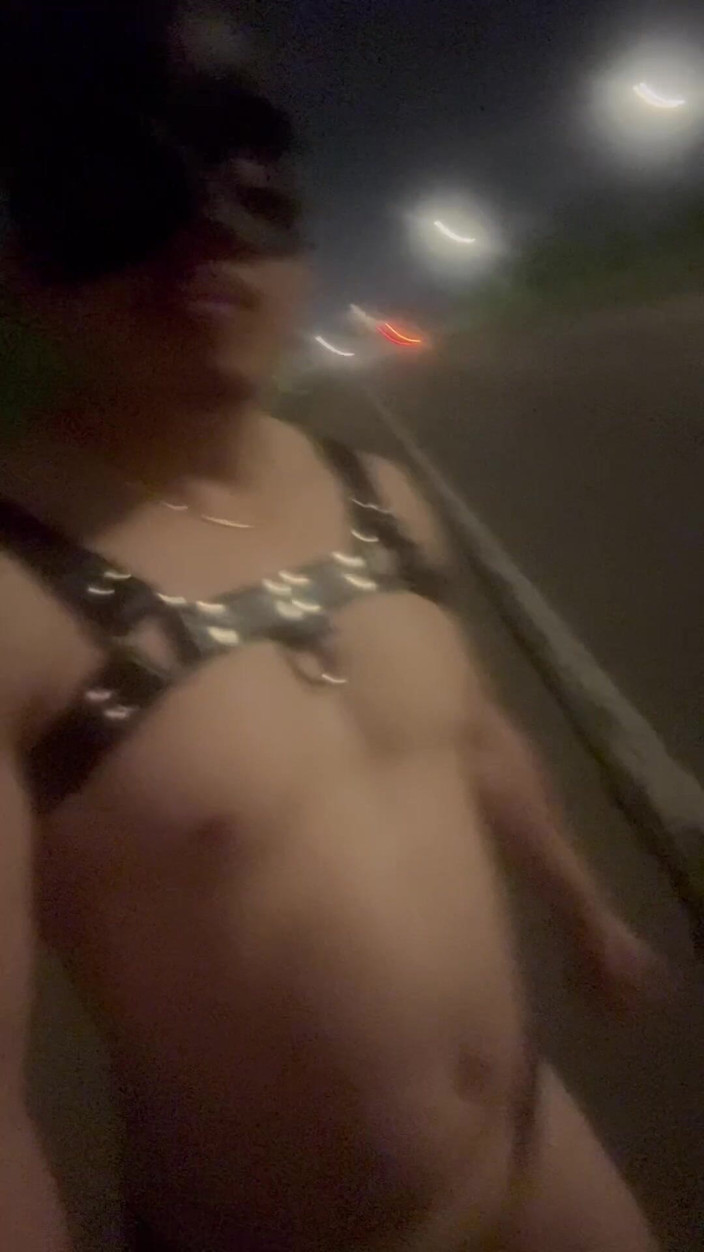 Barenakedmuscles: Naked Muscular Asian Stud Owns the Night Streets in Nothing...