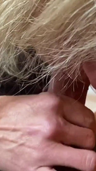 Homemade blowjob on the sofa at home