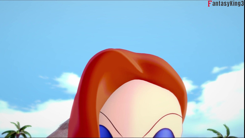 Fantasy king: Jessica Rabbit taille une pipe dans la piscine