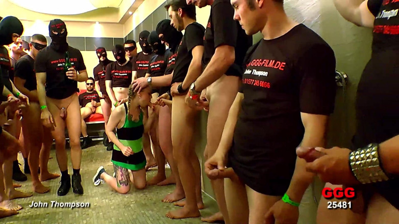 Gang Bang Germany: Cum!! Hard Blonde Swallowing Properly