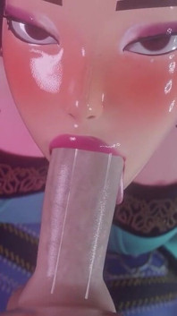 [kpop Demon Hunters] Zoey Sloppy Blowjob 3D Animation