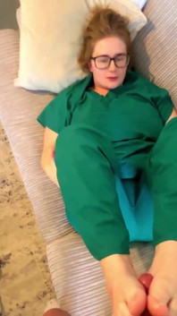 Stepmommy Nurse Gives Stepson a Footjob