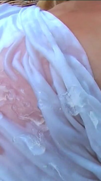 Blonde Poolside Footjob and Wet Tease