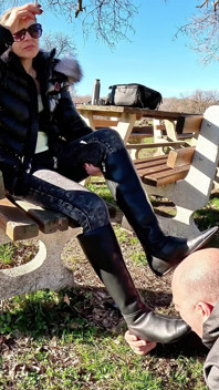 Boot Worship in a Park
