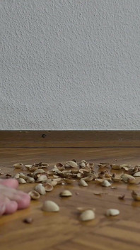 130kg žena chodí po pistachio shells - křupavé zvuky