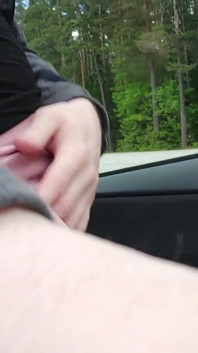 Risky Flashing and Cumshot on My Car Caught
