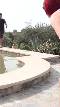Poolside Seduction! Granny Linda Seduces the Young Poolboy!