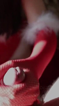 Slim Asian Teen Seduces Her Lover with Stockings & Toys Before a Hot Christmas Facial