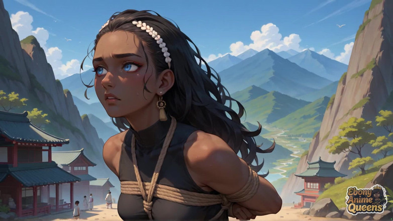 Ebony Anime Queens: Ratu mulut deepthroat gunung Sky dalam lucah gelap-hued.
