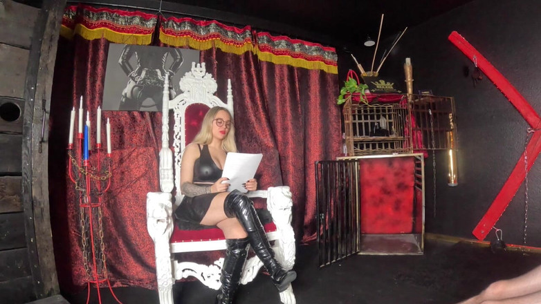 Queen_of_BDSM: Jetzt Bist Du Mein Eigentum Fuer Immer! Laklavenvertrag wird Aufgesetzt.