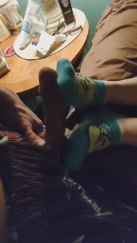 Sexy kotník Sockjob Sock footjob &amp; Hello Kitty Ponožky Honění