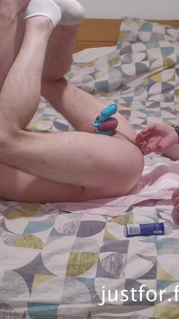 Abdl Boy with Buttplug, Vibrator and Chastity