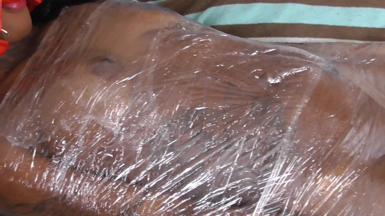Maledom Austria: Ebony Girl Tape Bondage and Gagging