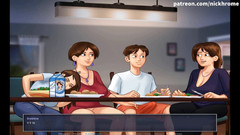 Cartoon Universal: Yaz mevsimi efsanesi bölüm 52 - akşam yemeğinde masanın altında ereksiyon (Fransız itaatkar)