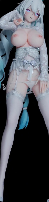 [mmd] Akina Telefoonnummer Trouwjurk Erotische Witte Zijden Striptease Dubbele Paardenstaart