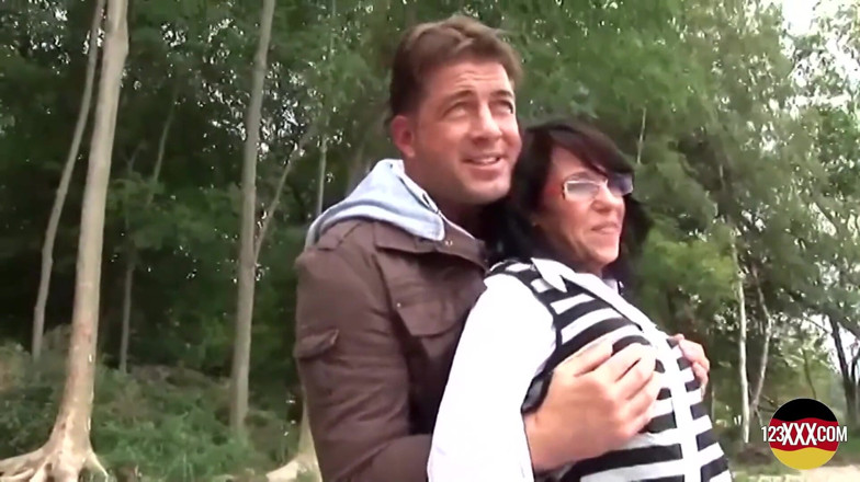 123XXX - Fucked Amateurs in Germany!: Brunette in Glasses Is up for an Outdoor Adventure