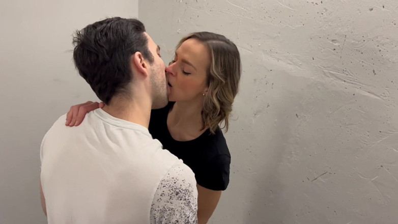 Serenity Cox: Stairwell Fuck in Yoga Pants with 2 Guys Ending in Double...