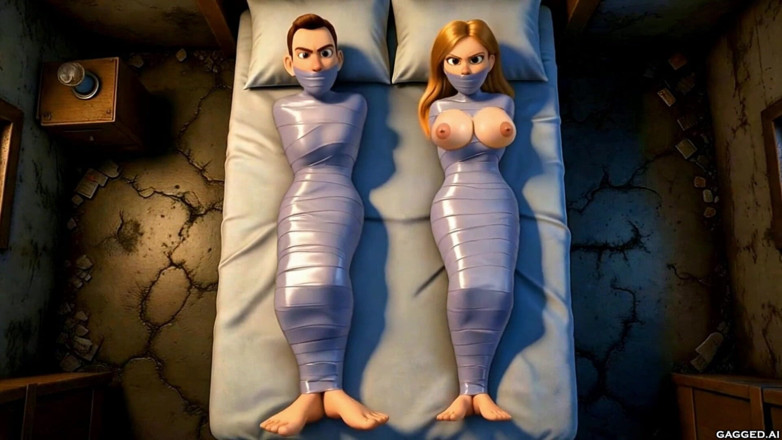 Gagged AI Cartoons: Bound &amp; Watched