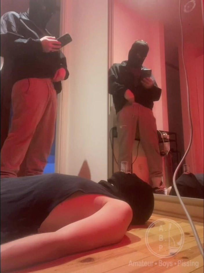 AmateurBoysPissing: Amateur Boy Pissing in a Glass Held in His Friend's...