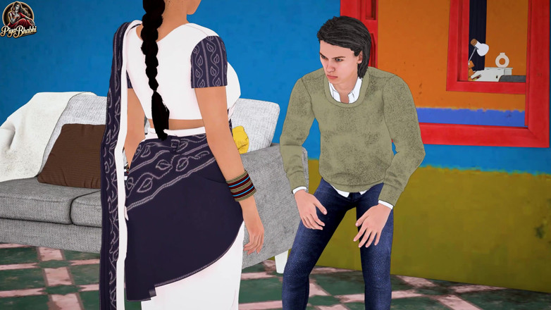 Piya Bhabhi: 어린 세입자에게 Kama Sutra를 가르치고 보지를 존나게 따먹히는 핫한 인도 바비 - 힌디어 섹스