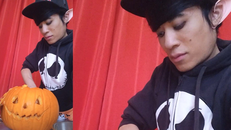 Jon Arteen: Sfw Jon Arteen Cute Twink Emo Femboy Carves a Halloween...