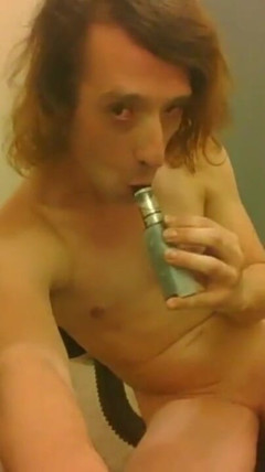 Transgirl Naked in Only Socks Vaping and Coughing thumbnail