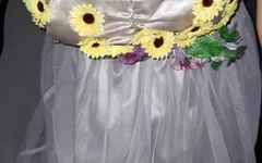Masturbating Wearing Cute Bridesmaid Dress