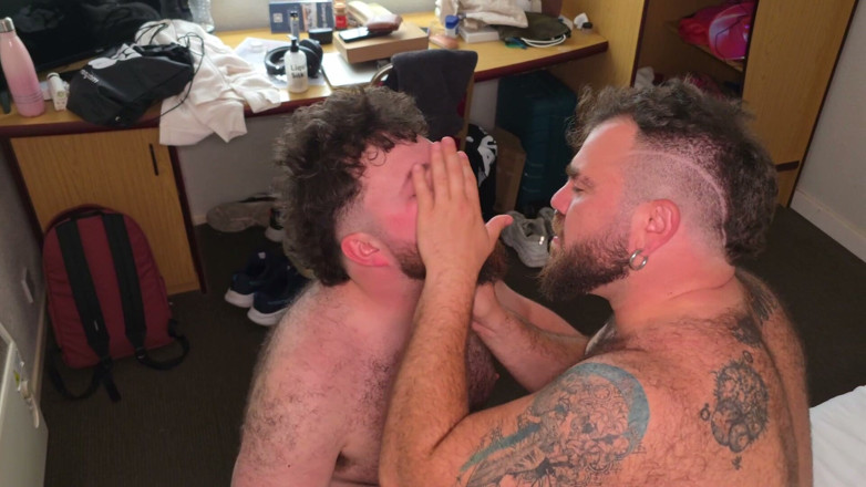 ScruffyStocky: Hotel Door Pickup Curly Cub Folded in Half, Sloppy Pup...