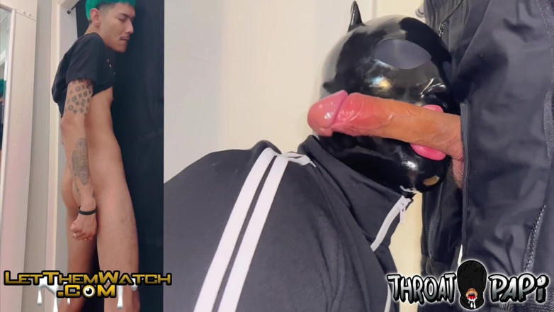 Let them watch: Glory Hole Blowjob Monster Cock Swallow Uncut Dick!
