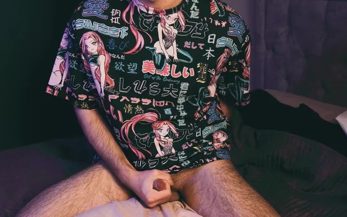 NoelDero: A Young Guy in an Anime T-shirt Masturbates Loudly and...