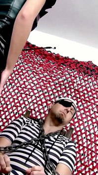 Skinny cop Leyre gets fucked hard by inmate in prison