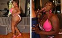Ebony beauty: Kelly Starr, petite amie noire aux seins énormes et brune se...