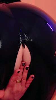 Latex horké škádlení video, gumová kombinéze Arya Grander