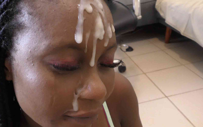 Bam-bulax: Blowjob eboni dan pancutan muka