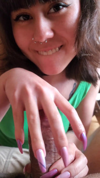 How Beautiful a Hard Cock Looks in My Hands with Long Nails