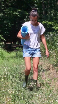 Sexy Teen Goes to Forest to Strip and Play with Herself